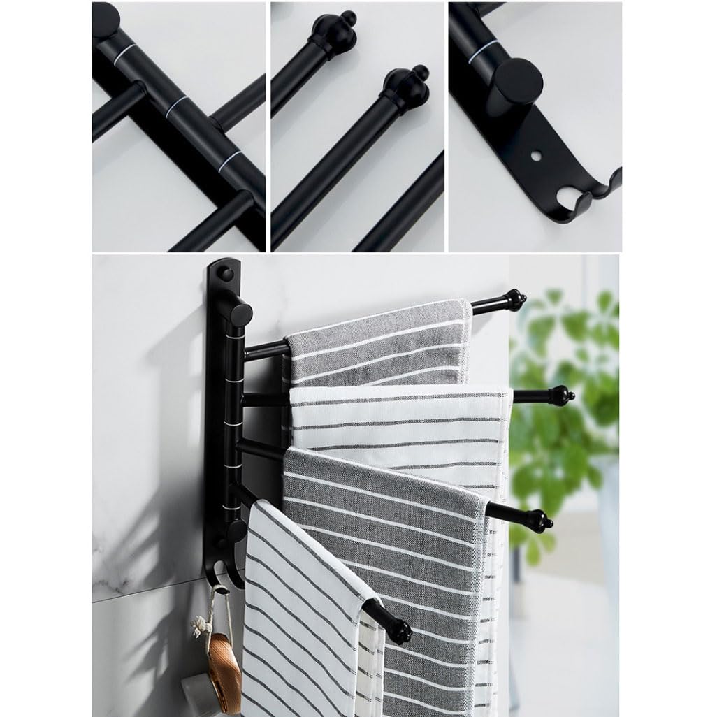 Wieszak na ręczniki, ze stali nierdzewnej, montowany na ścianie, składany wieszak na ręczniki do łazienki i kuchni, oszczędzający miejsce design z wieloma drążkami