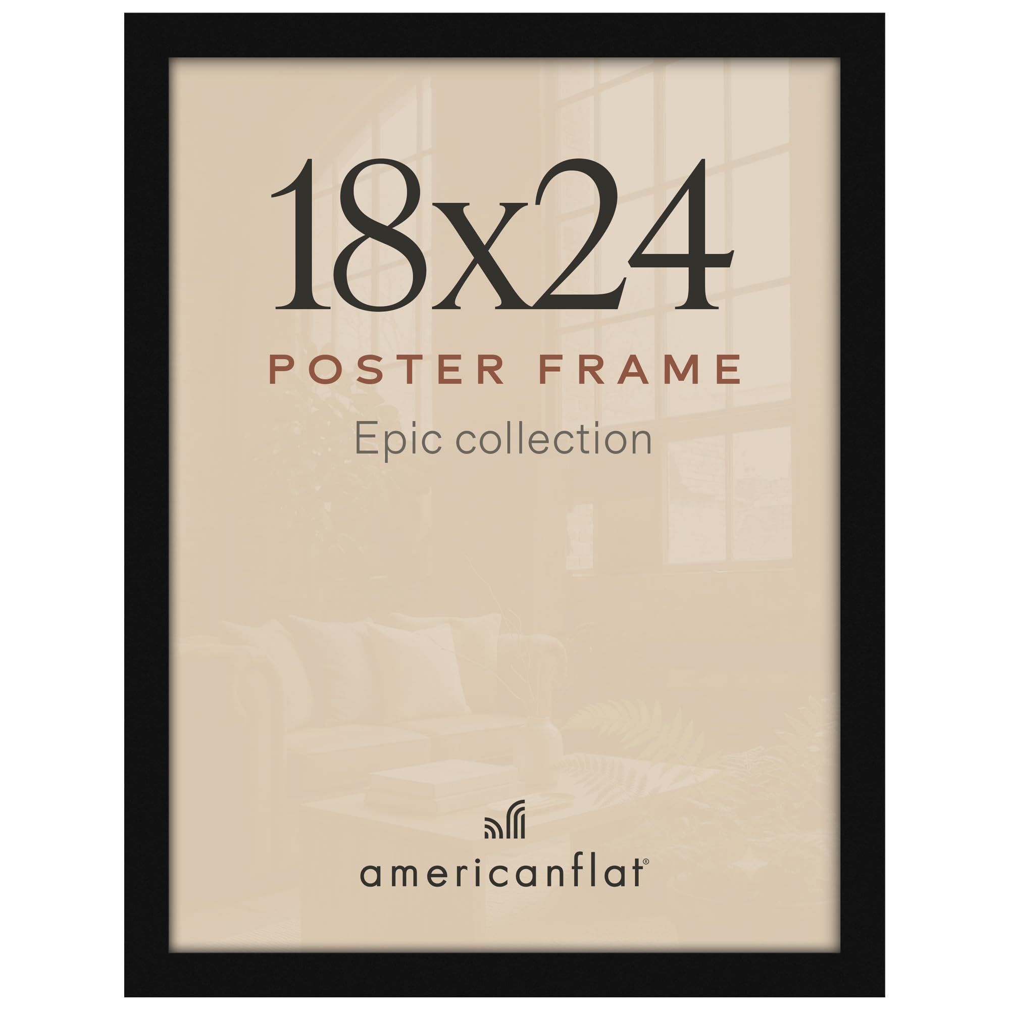 Americanflat 18x24 Poster Frame - Engineered Wood - Black