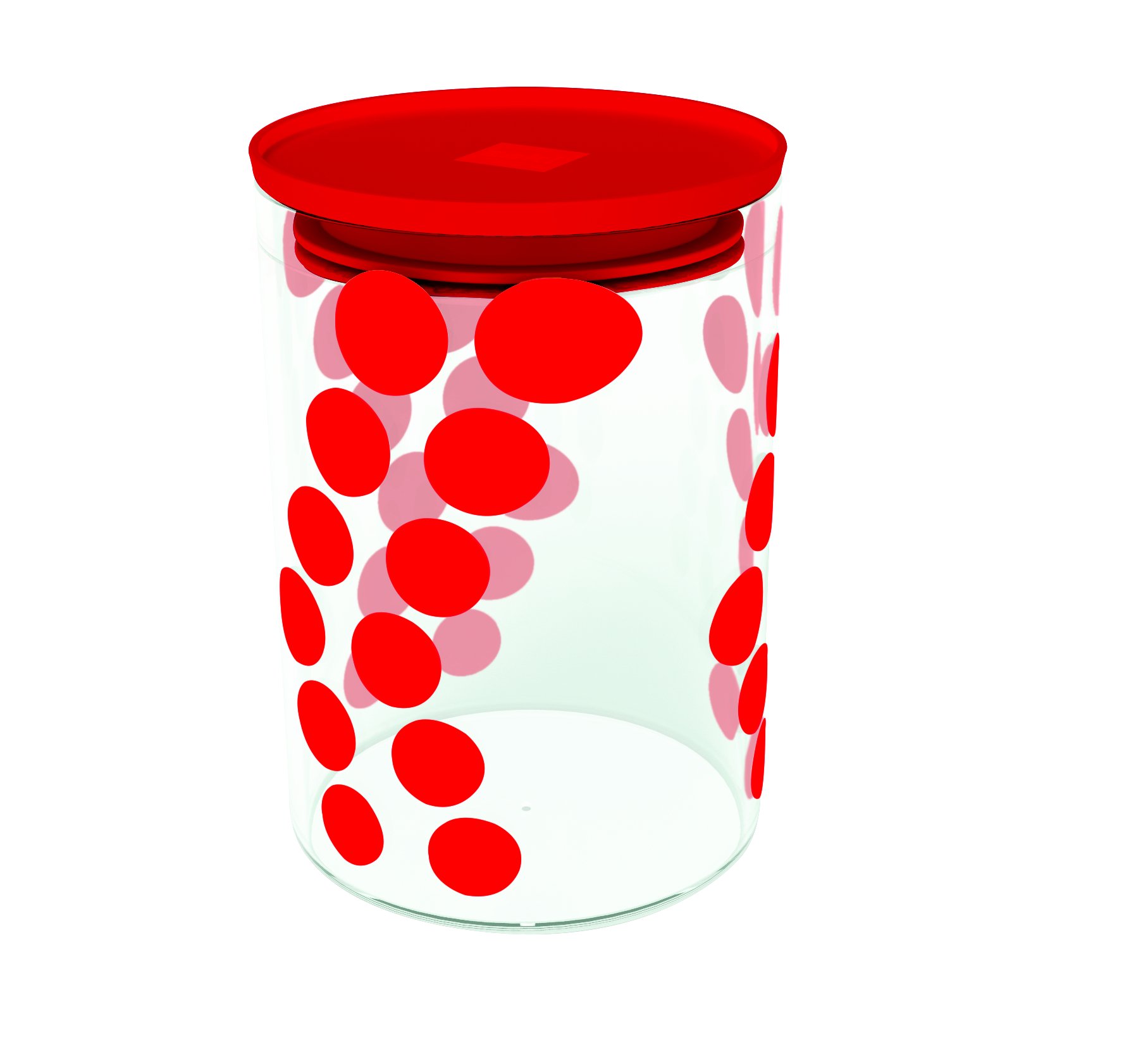 Zak Designs Dot Glass Food Storage Container Red, 900 ml',