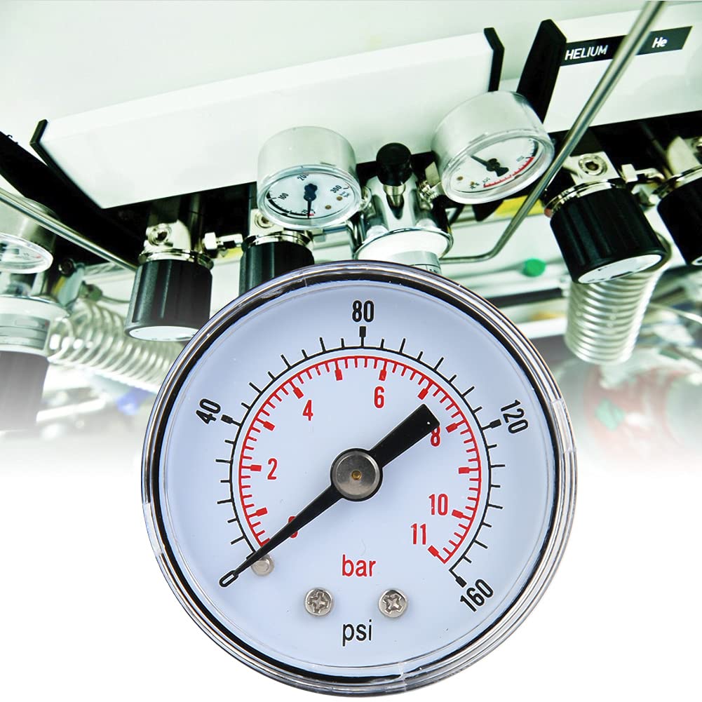 Watermanometer, Lucht, Manometer Wasser 10 Bar 1 Manometer 1 Manometer 1/8 BSPT-draad voor Water voor Lucht voor Olie(0-15psi,0-1bar