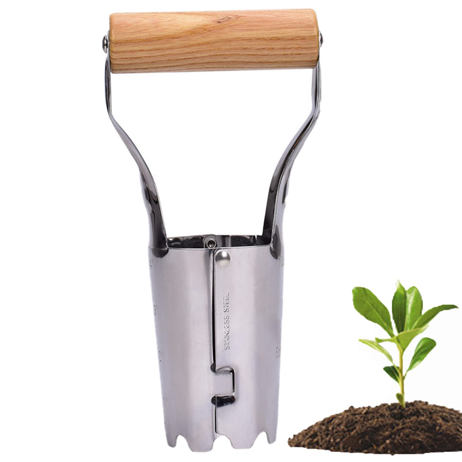 Set di fioriere for bulbi, trapiantatrice Strumenti for fioriera di bulbi da giardino con segno di profondità Piantagione di bulbi Rilascio automatico del terreno for scavare/riempire Foro for tulipan