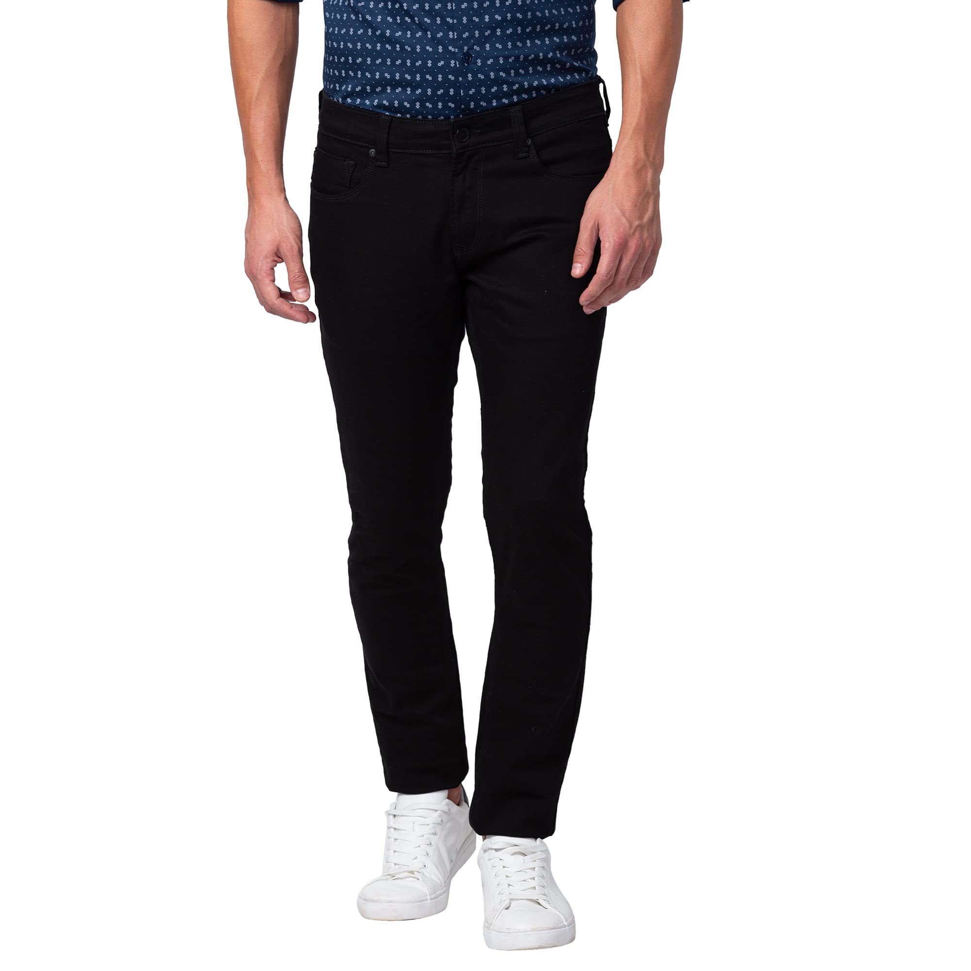 Black Low Rise Slim Fit Jeans for Men
