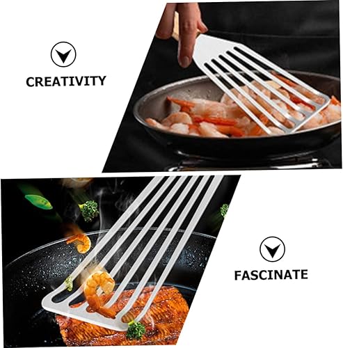 Miniatura 5 de SUPVOX Pala de pescado de acero inoxidable, espátula de barbacoa para parrilla, espátula de espátula de espátula de espátula de espátula para freír