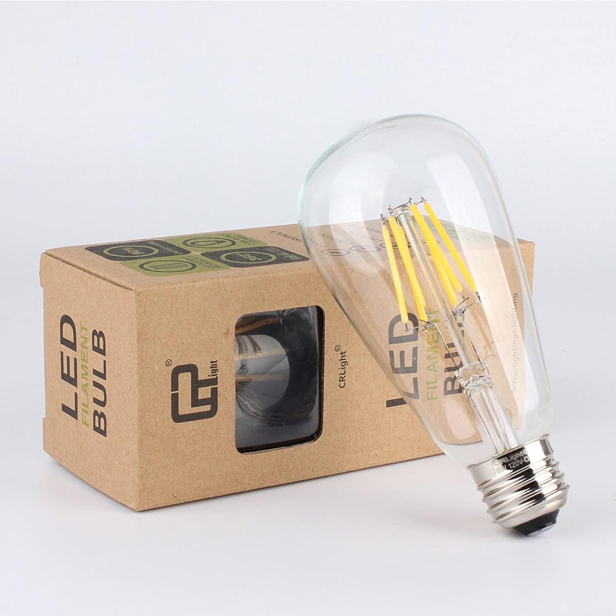Soft White LED Vintage Filament Bulbs, Pack of 6