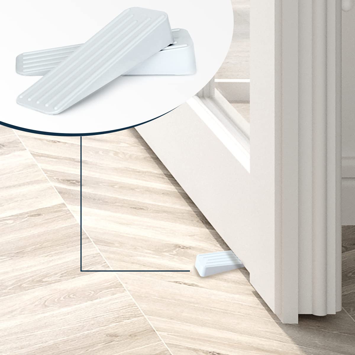 Mario10 Door Wedge Rubber Stoppers Indoor Outdoor Anti-Skid - 4-Pack (White), Pack-4 (White) - Image 3
