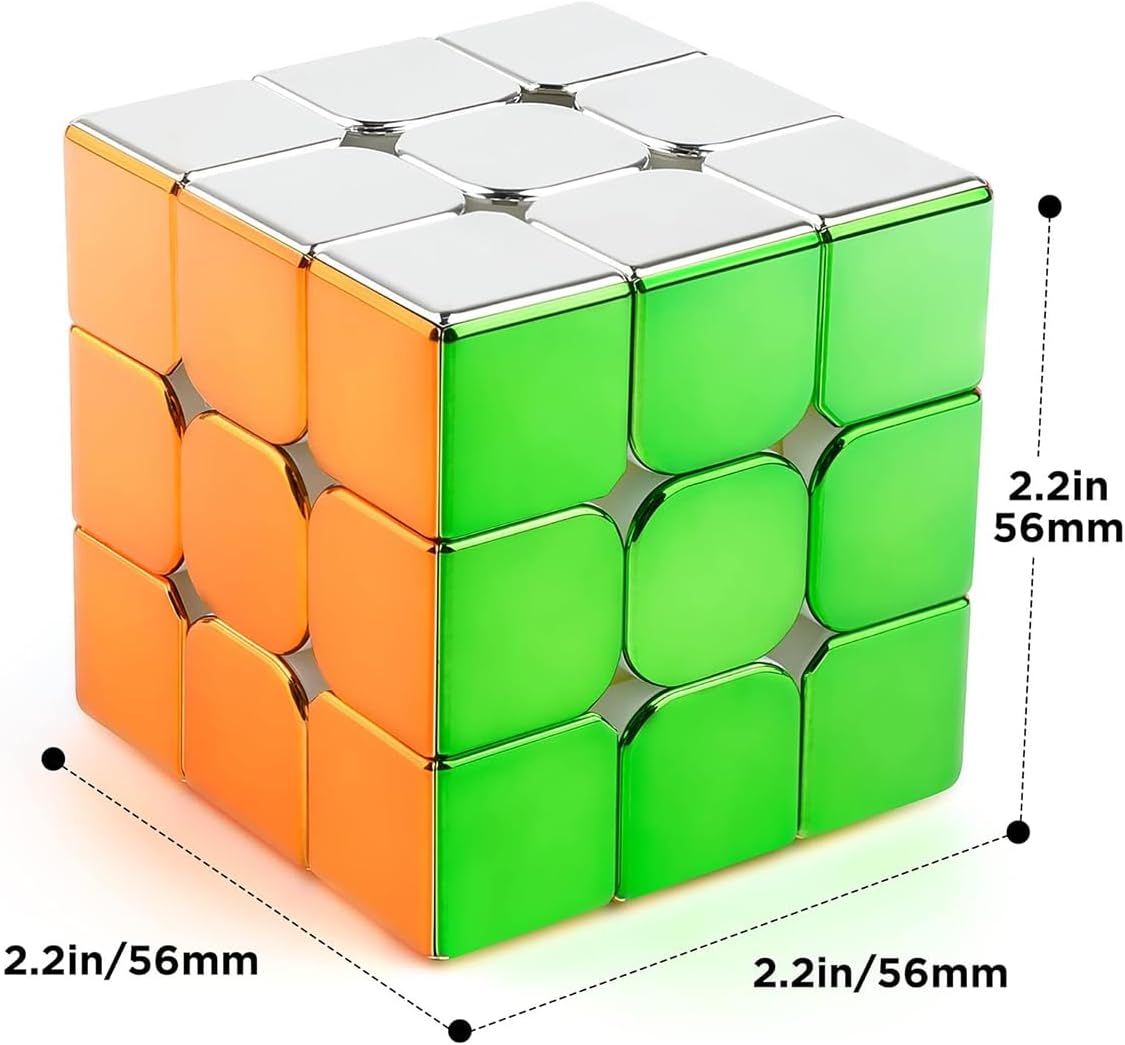 Willking ShengShou Legend Metallic Mirror Reflective Stickerless Speed Cube 3x3x3 Metallic Speed Cube
