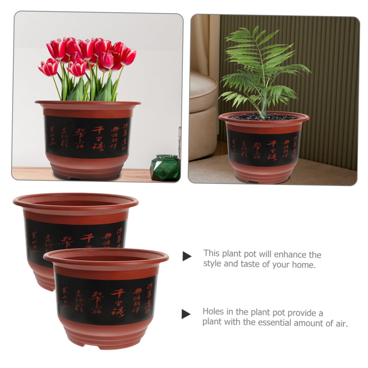 iplusmile 2pièces Pot De Fleurs Plastique pour Orchidées avec Drainage pour Plante Intérieur Ou Extérieur Lot de Jardinières