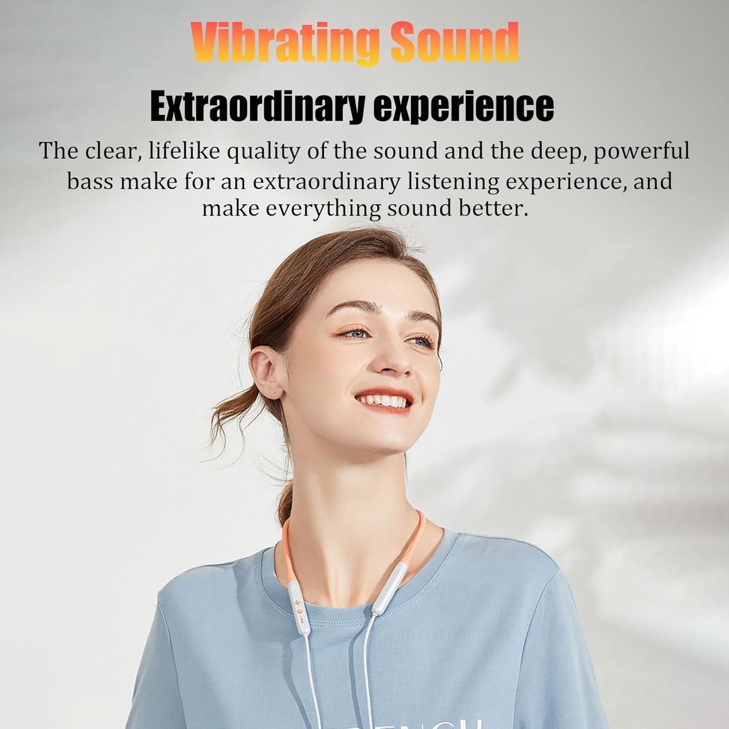 Neckband Bluetooth Headphones Wireless Earbuds Ultra-Lightweight Comfort 8H Playtime Deep Bass Headset Wireless Stereo Neckband Earphone with Microphone, for Sports/Workout/Office,Black,27g - Image 7