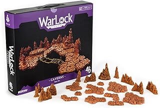 Dungeons & Dragons: Warlock Tiles Base Set: Caverns – D&D Miniatures Terrain by WizKids – Ages 14+ - Compatible with DND and Other Tabletop RPG TTRPG, Multicolor