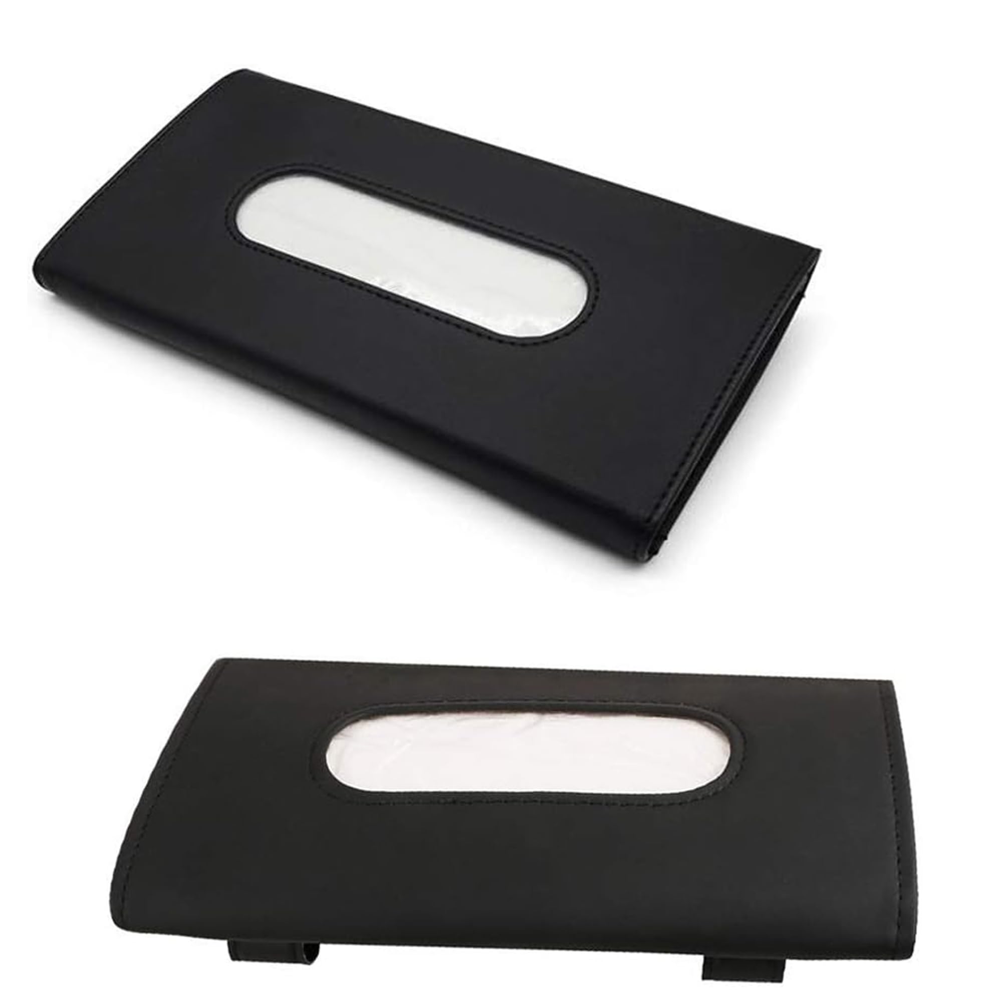 Sulfar Leather Premium Napkin & Tissue Holder for Car Backseat and Visor – Fancy Tissue Box Organizer for Car Interior