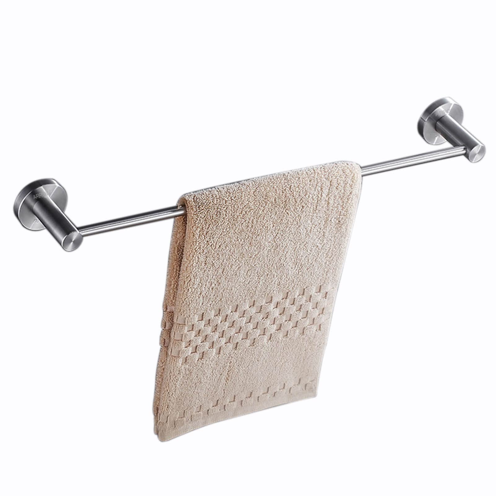 Portasciugamani a Parete ， Portasalviette Singolo Portasalviette Rotondo Portasalviette in Acciaio Inossidabile Finitura Argento Lucido Portasalviette Bagno o Accessorio da Cucina (Dimension
