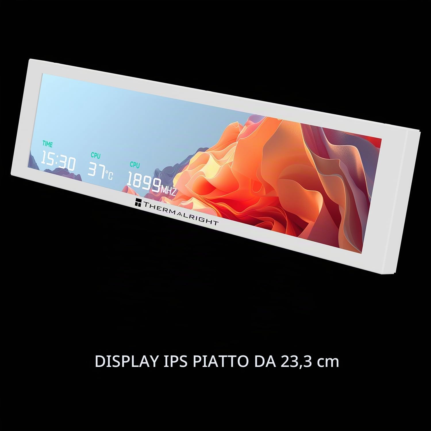 TR Trofeo Vision 9.16 LCD bianco, risoluzione 1920x480, supporta la commutazione tra più immagini/video dinamici, schermo magnetico da 9,16 pollici, personalizzazione di immagini/video visualizzati