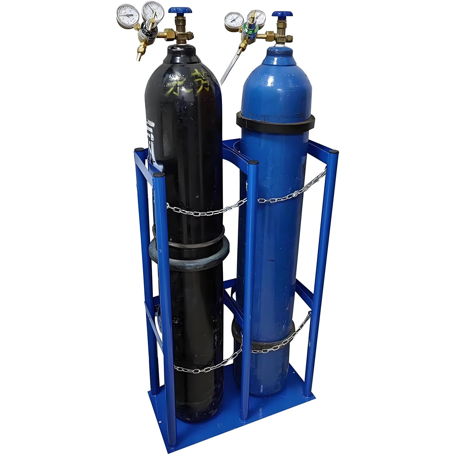 OWOHYG Oxygen Tank Holder Floor Stand With Chain,Secure Storage Rack For Laboratory Clinic Use.-60x30x100cm