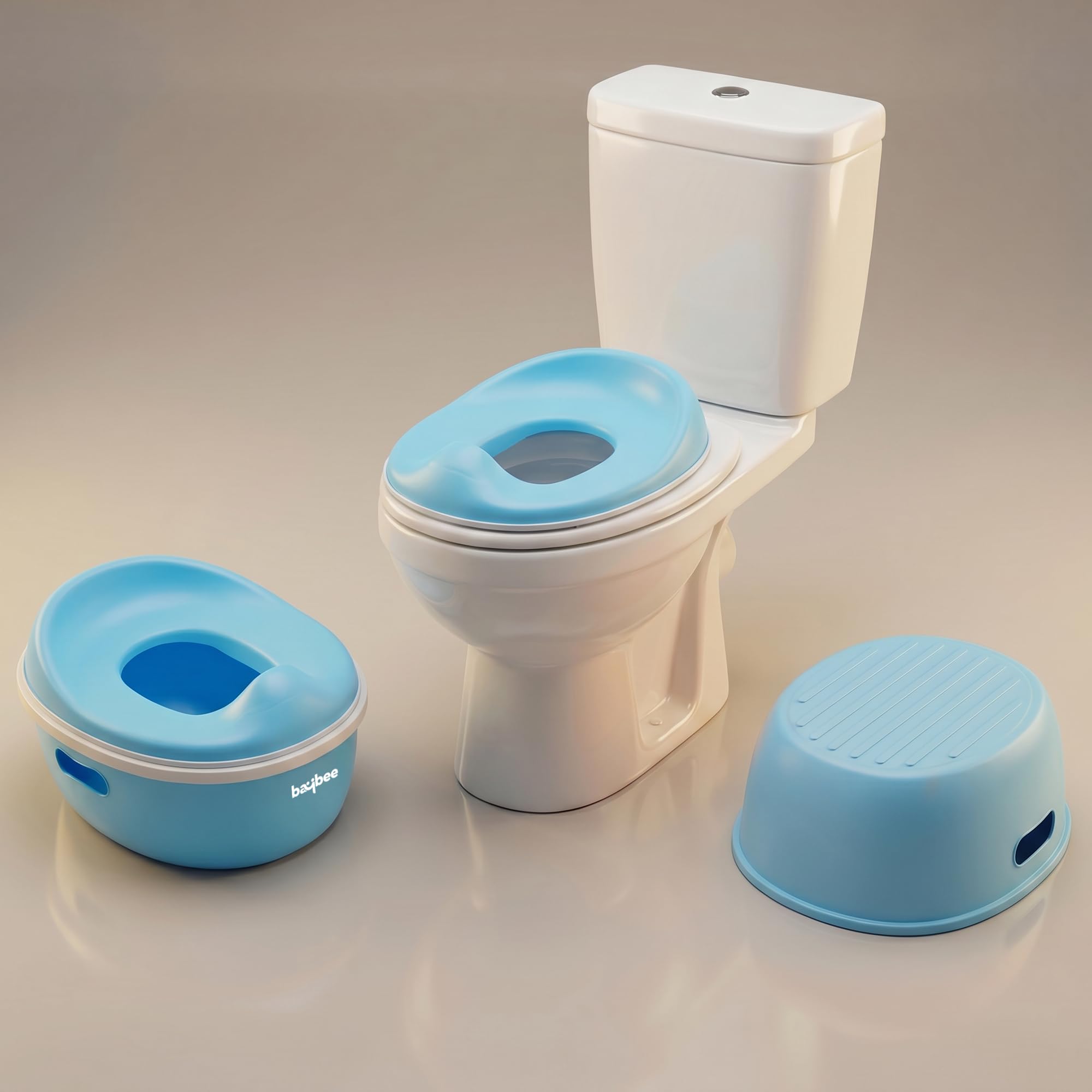 Baybee 3 in 1 Baby Potty Training Seat for Kids 1-5 Years | Toddler Baby Potty Seat Chair with Removable Tray & Anti Slip Base | Portable Toilet Training Potty Seat with Step Stool for kids (Blue)-image-32