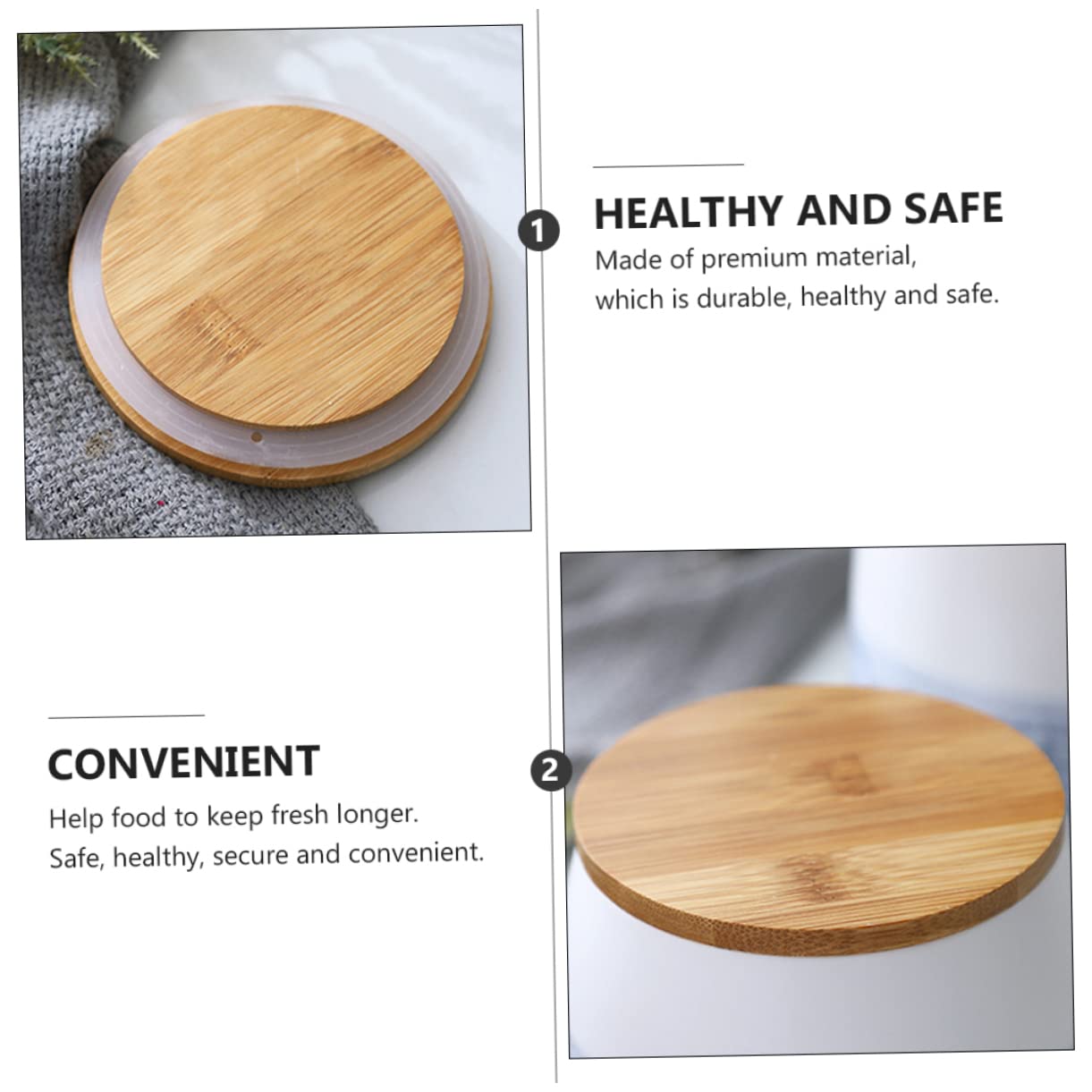 PRETYZOOM Contenedor Hermético De Cerámica Para Alimentos Para Dulces y Cereales Tapa De Madera
