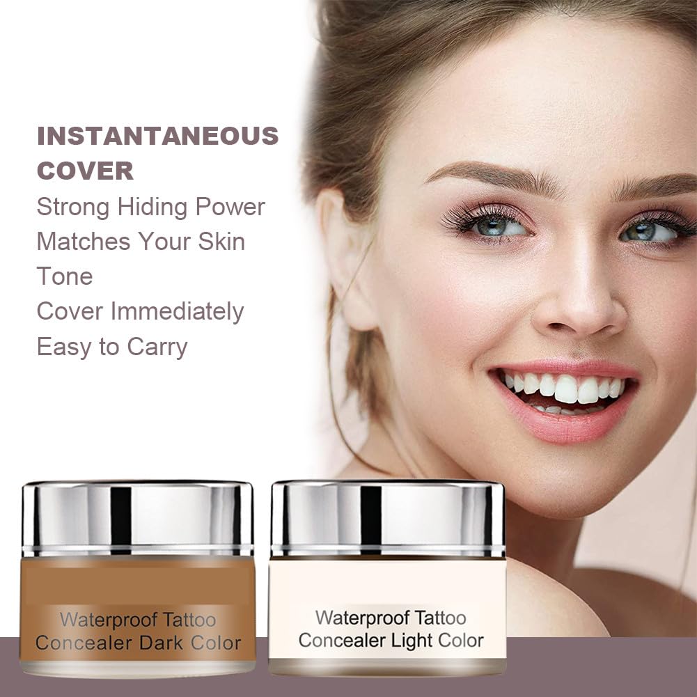 Contouring Maquillage,Anti-cernes Correcteur,Correcteur de Tatouage,Concealer,Maquillage Couvrent Peau Camouflage Crème Ensemble,20g+20g (Sombre+ Claire)