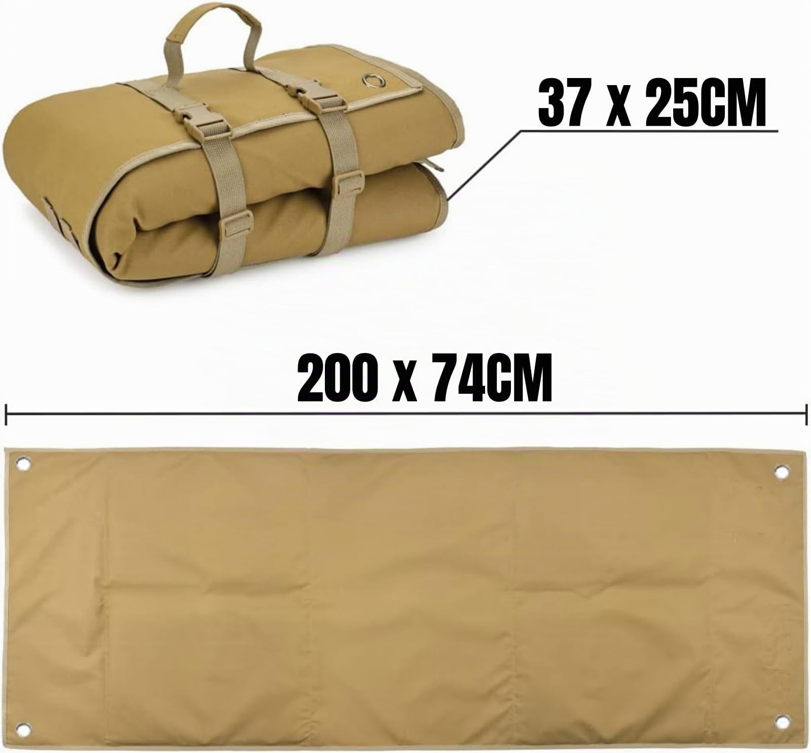 Peminkoo Manta de Tiro Mejorada Acolchada para Descansar al Aire Libre Enrollable de Tela Oxford Antideslizante Ligera Impermeable Resistente para Caza (200 x 74 cm)