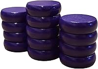 Vista 4 de 26 discos de crokinole verdes y morados, juego completo (grande, 1 1/4 pulgadas de diámetro)