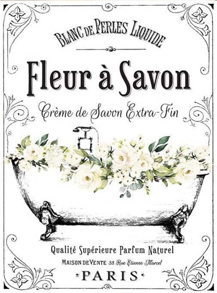 Kwqdozf F4 8X12 Inch Decorative Sign Metal Tin Sign 8X12 Inch White Floral Clawfoot Tu