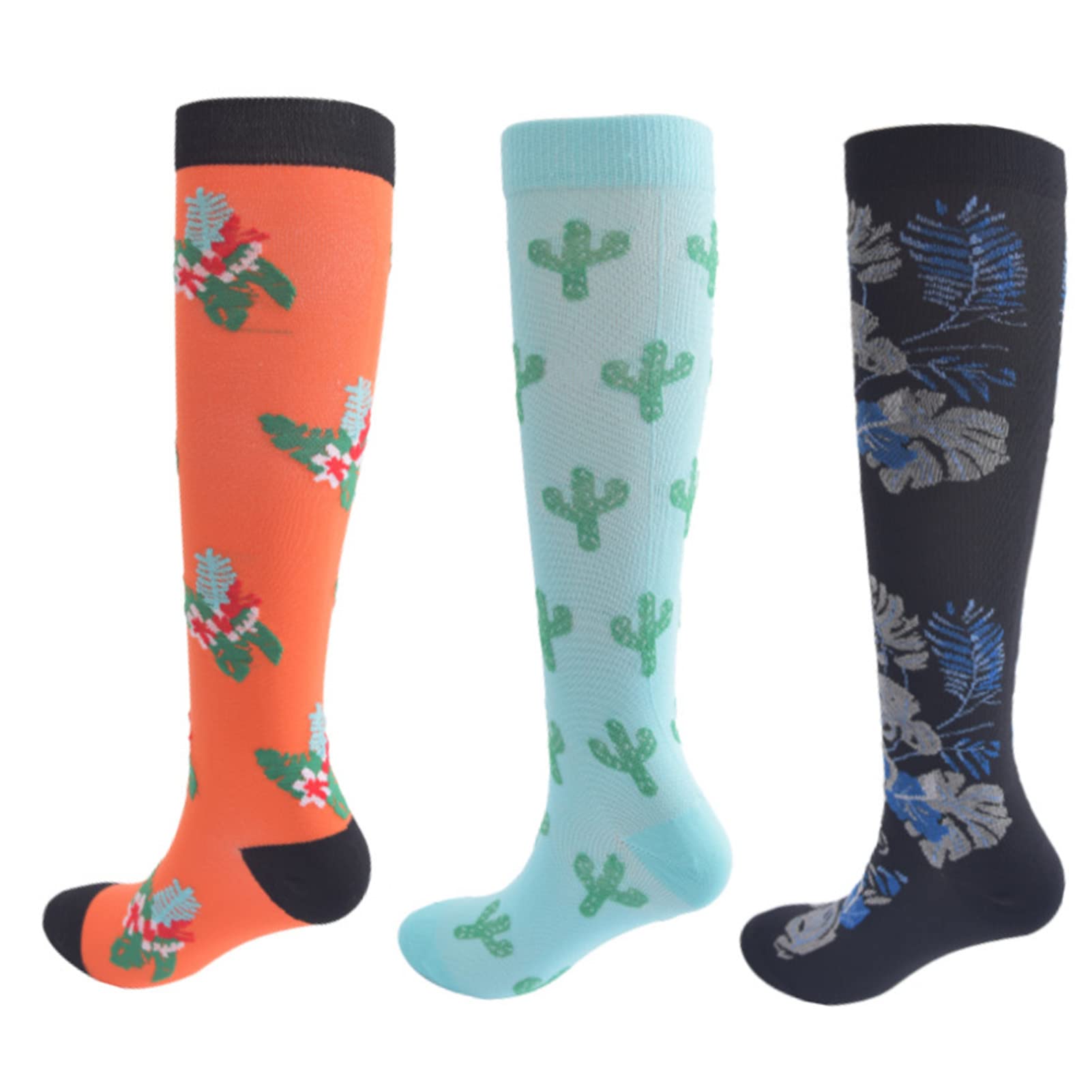 QASD Compression Socks, (3 Pairs) for Men & Women ​is Best for Athletics, Running, Flight Travel, Support C-S/M