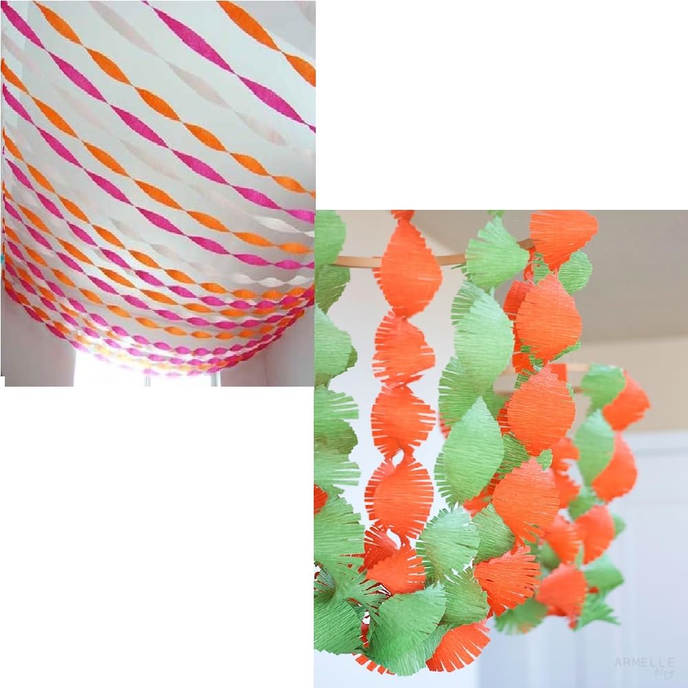 Party Crave Crepe Paper Streamer Ribbon Roll (93 inch/7.5 Ft.) for Birthday/Wedding Anniversary/Party & Event Supplies/Baby Shower & Many More Special Occasions (6pcs) (Orange) 3