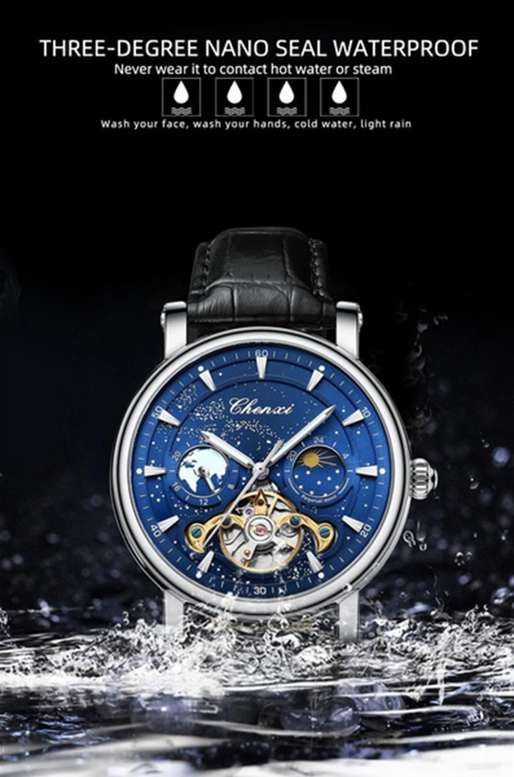 Reloj mecánico automático para hombre, reloj Tourbillon de lujo, impermeable, luminoso, cronógrafo