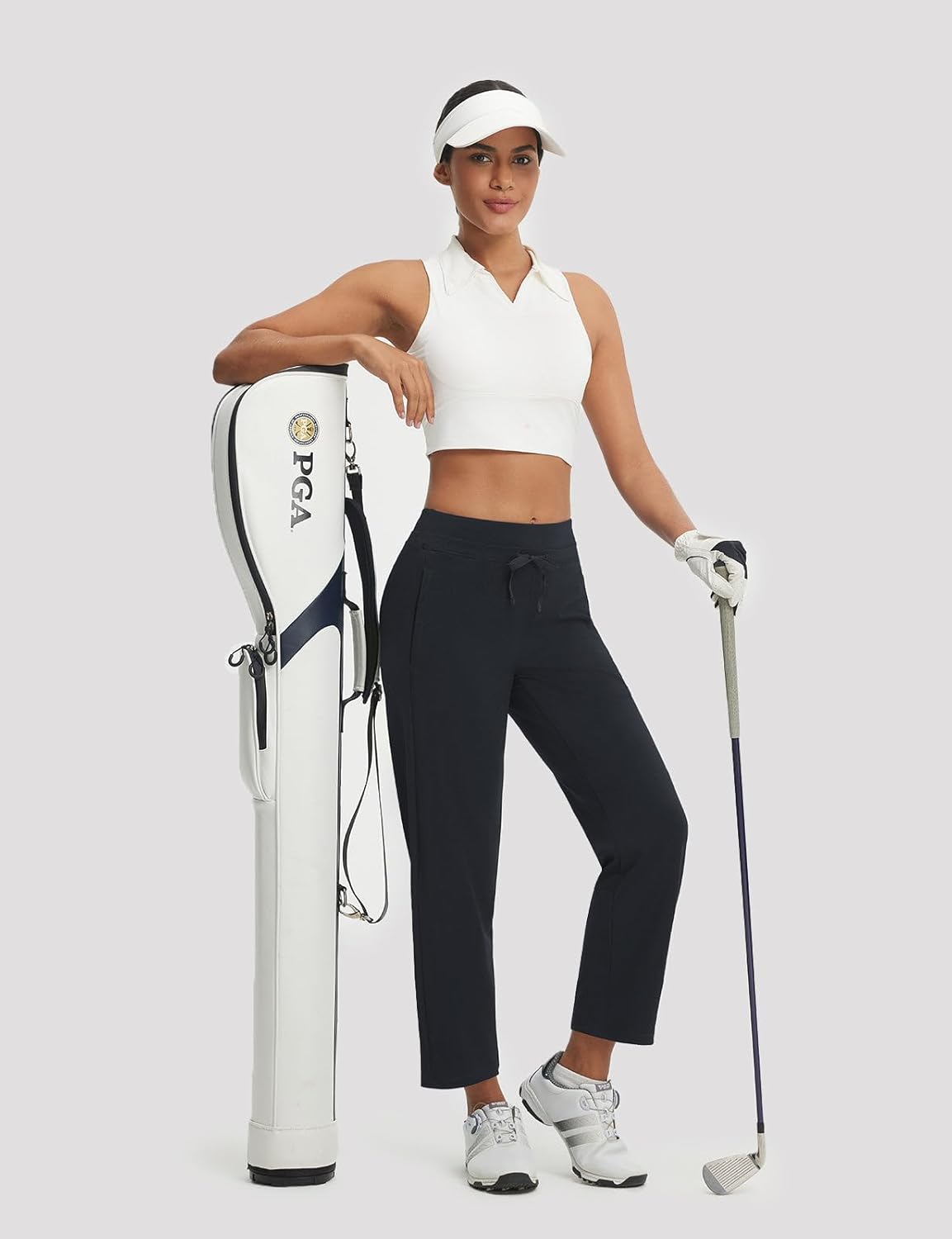 baleaf Womens 25" Petite Pants High Waisted Athletic Pant with Zipper Pockets Travel Golf Work Casual - Image 7