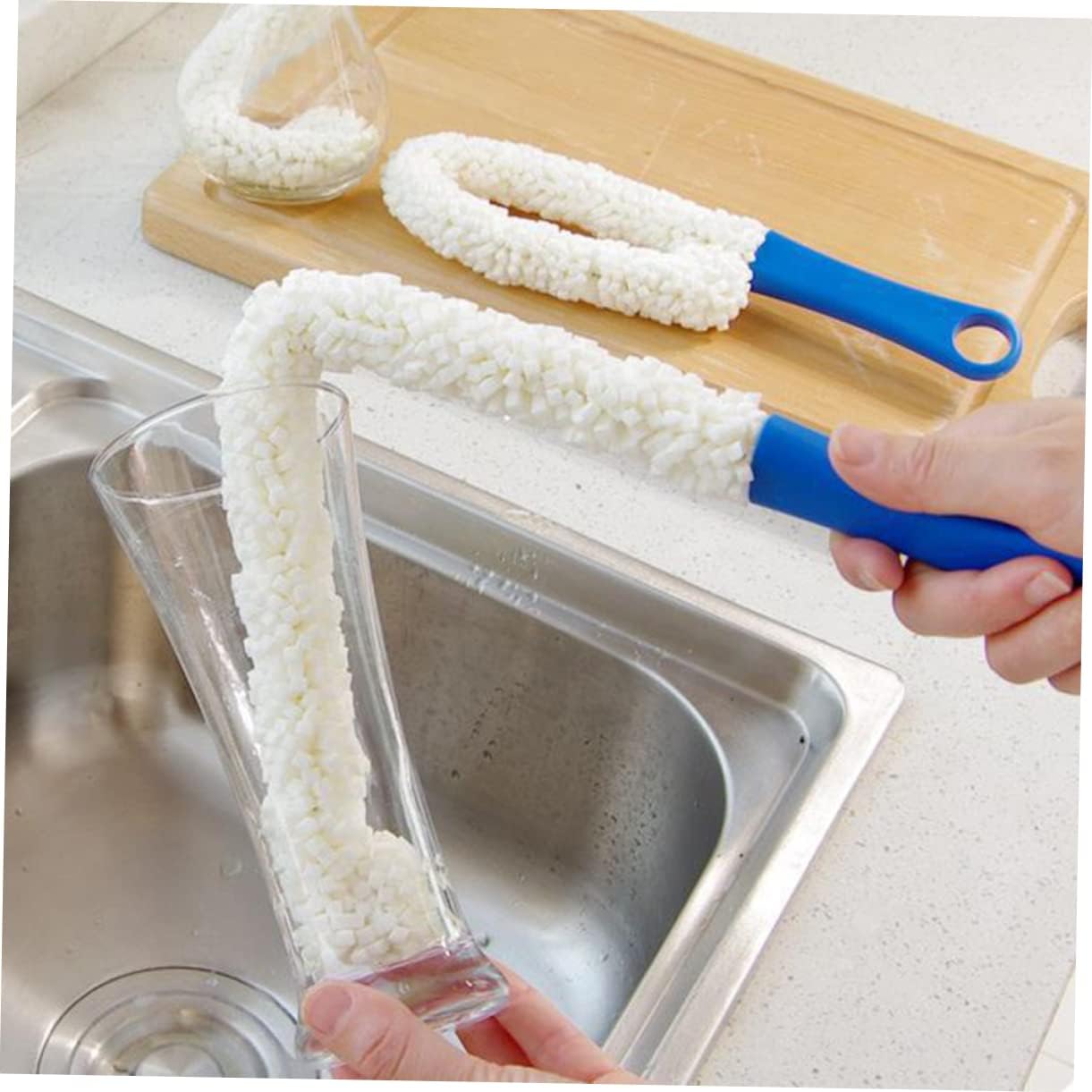 2pcs Flexible Glass Cup Brush Cleaner Multifunctional Decanter Goblet Cleaner for Home and Use to Use