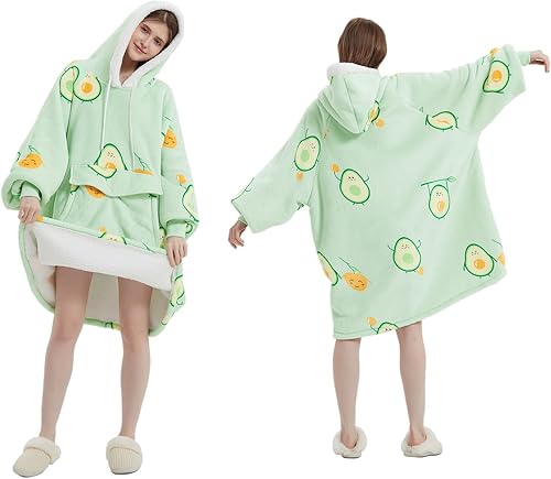 Miniatura 2 de Qeils Manta con capucha de gran tamaño, cómoda sudadera de sherpa sin botones, chaqueta (CyberLight Grey, Adulto)