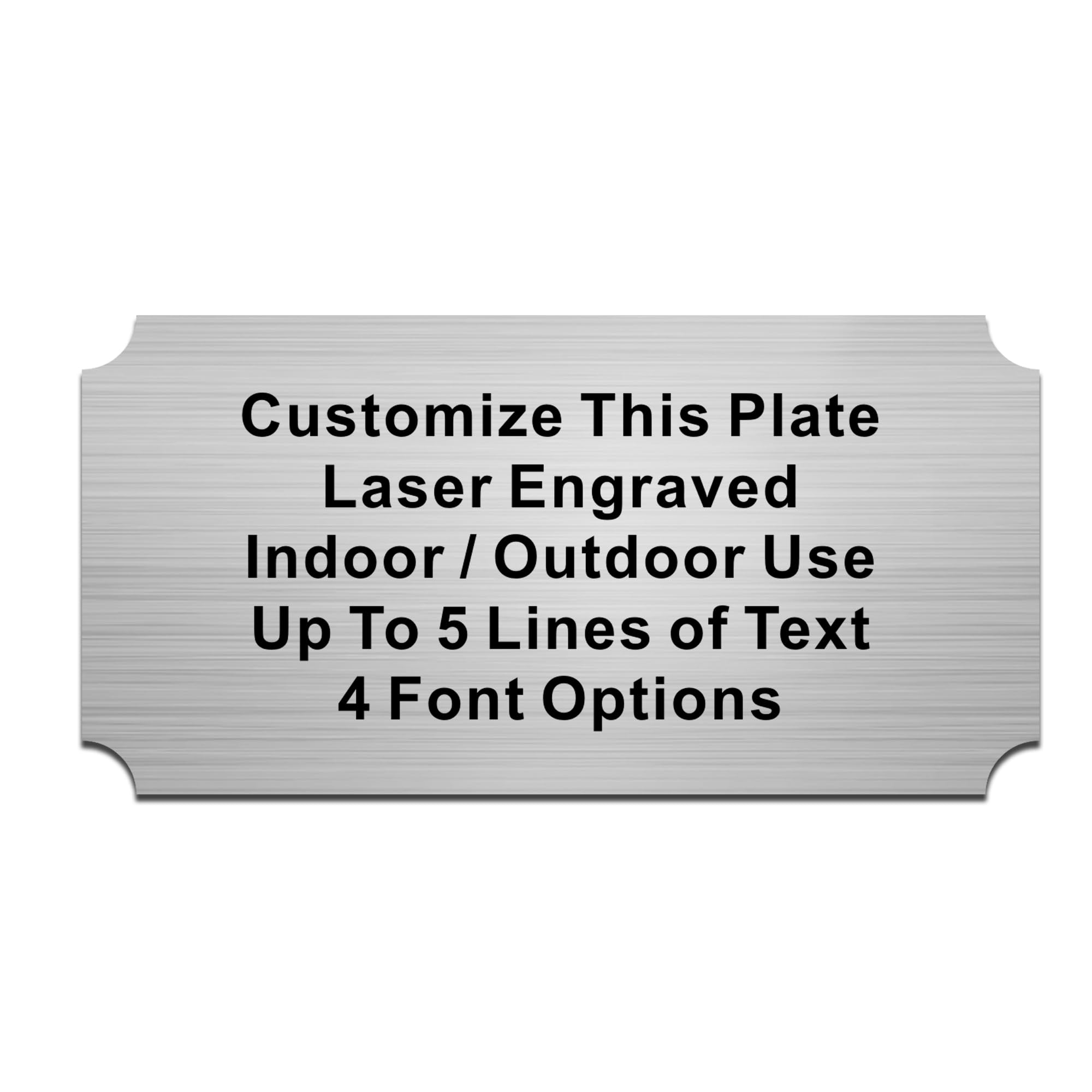Engraved Memorial Name Plate - 2x4in Solid Metal Plaque for Doors, Urns With Adhesive Backing (Silver, Design 1) โ image 1
