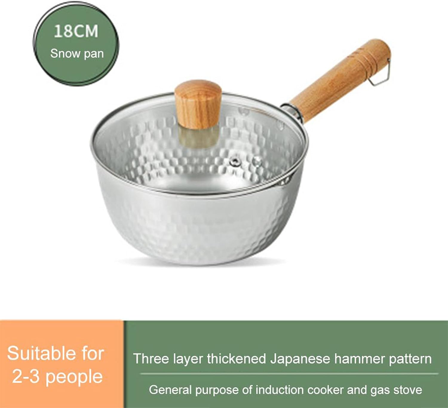 Cooking Pots Pots with Lid Saucepan Heating Milk Easy to Clean Kitchen Utensils, 18cm