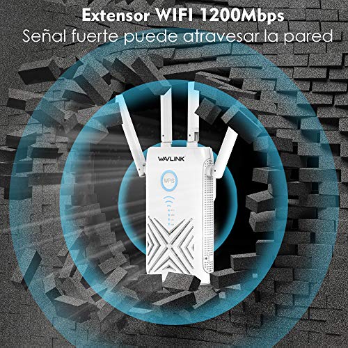 WAVLINK-AC1200-Dual-Band-WiFi-Gigabit-Range-Extender-Repetidor-WiFiModo-Punto-de-Acceso-Modo-Ap-Router-5GHz-867Mbps24GHz-300MbpsWPS-indicador-LED-4x5dBi-Alta-Gain-Antenas-Externas-Blanco