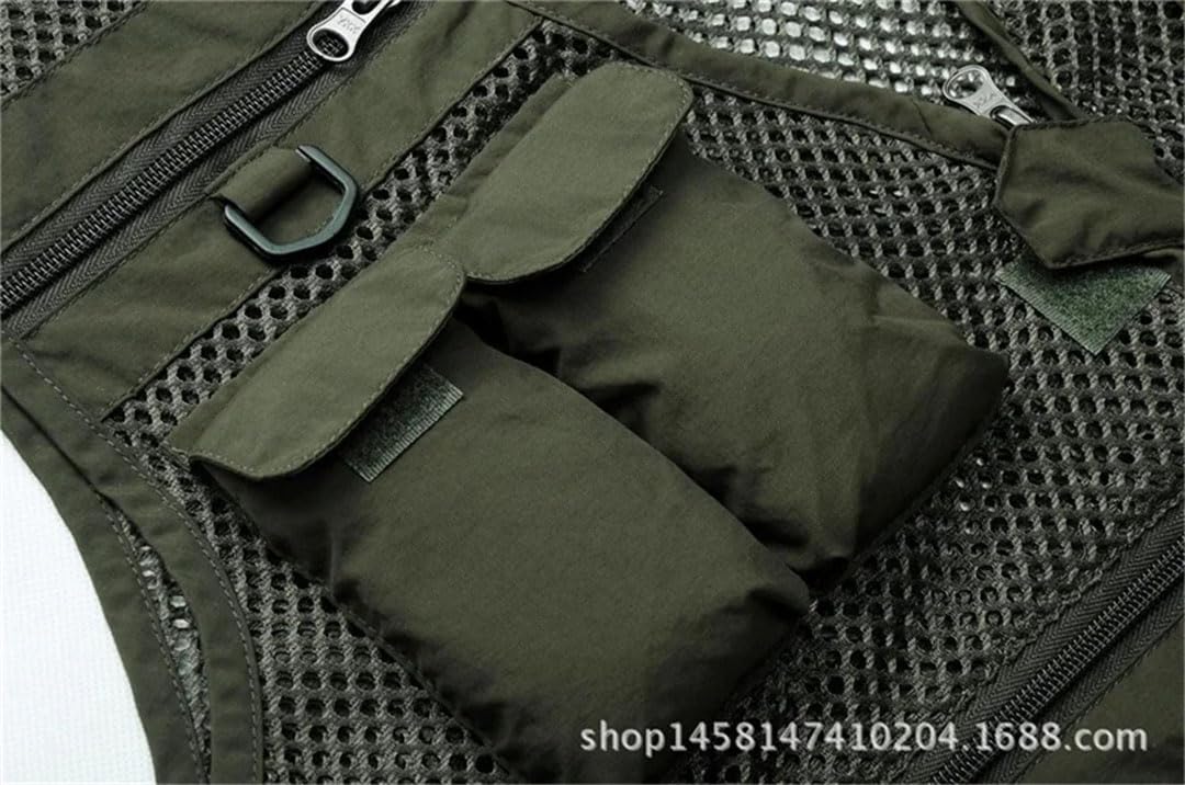 Gilet da uomo in rete US Outdoor Light Impermeabile Quick-Dry Cargo Safari Pesca Fotografia Gilet Giacca