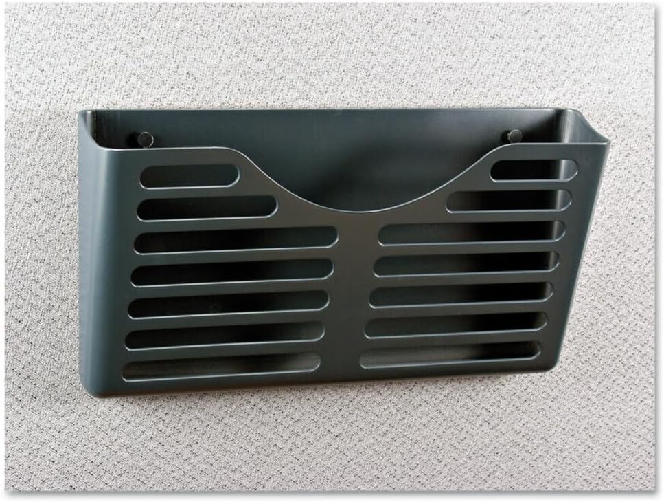 Universal UNV08162 13.5 in. x 3 in. x 7 in. Recycled Plastic Cubicle Single File Pocket - Charcoal
