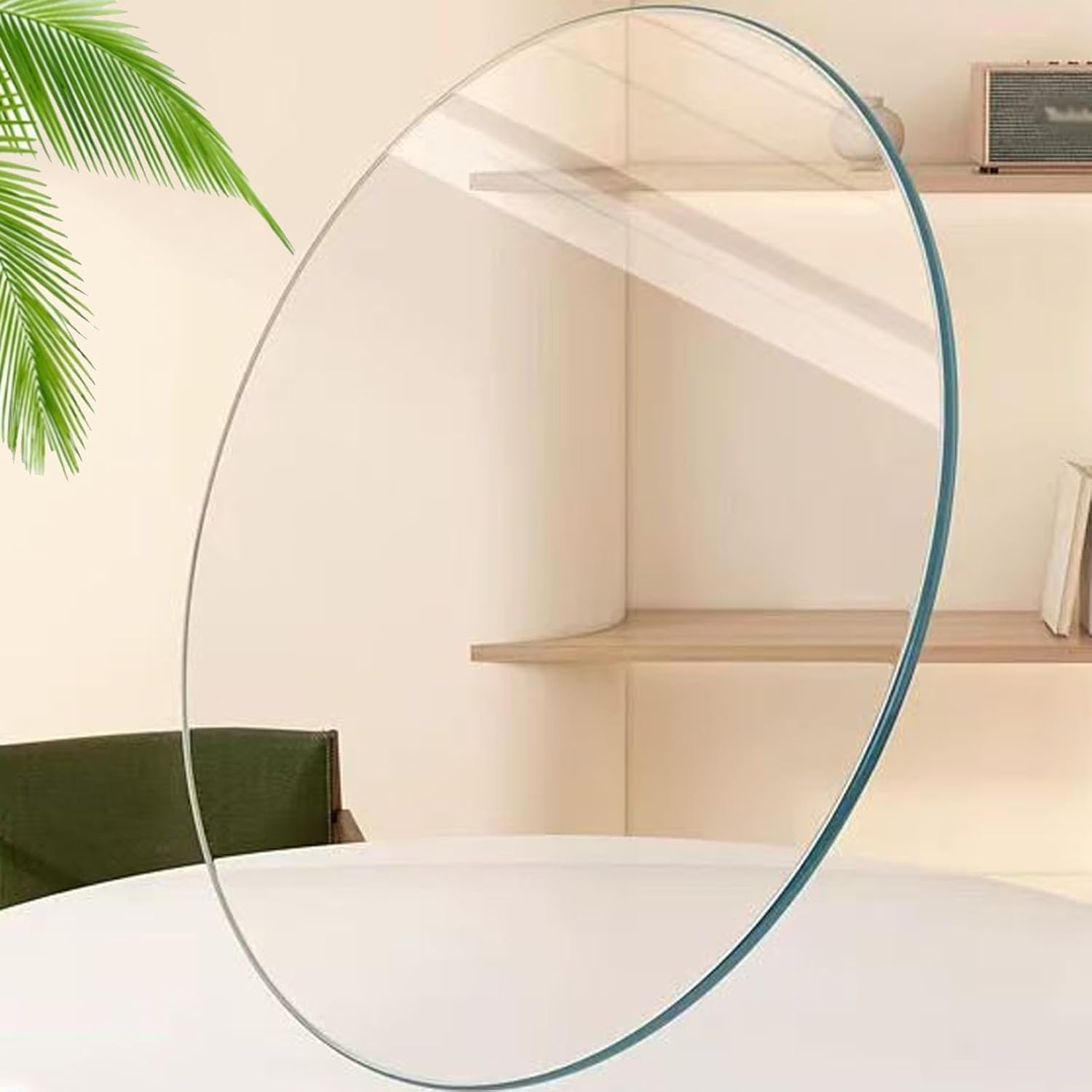 Round Transparent Table Surface, Tempered Glass Table Top, with Pencil Polished Edge, for Dining Table, Coffee Table, End Table. 40CM,52CM,58CM,80CM,(38CM(15IN))