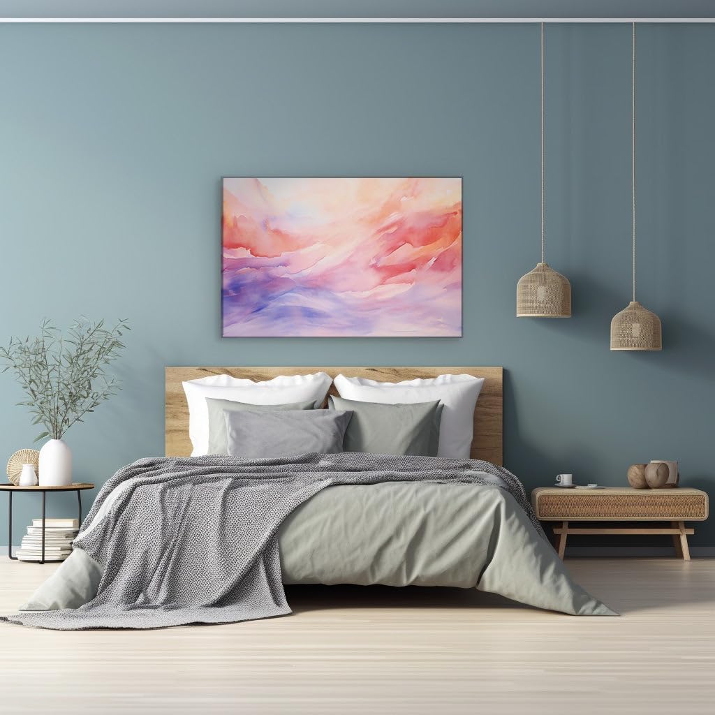 Art Wall: Masterful Abstract Landscape In Soothing Pastels, a Serene Visual Escape. Interior Decor, Canvas Art Design, Arts Wall Decoration, Office Arts Design, Size: 69x46 cm (27x18 inch)