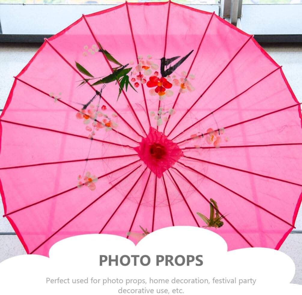 2pcs Handmade Oiled Paper Umbrella Skeleton Diy Oil Paper Umbrella Parasol Wooden Frame Vintage Making Accessories 82CM