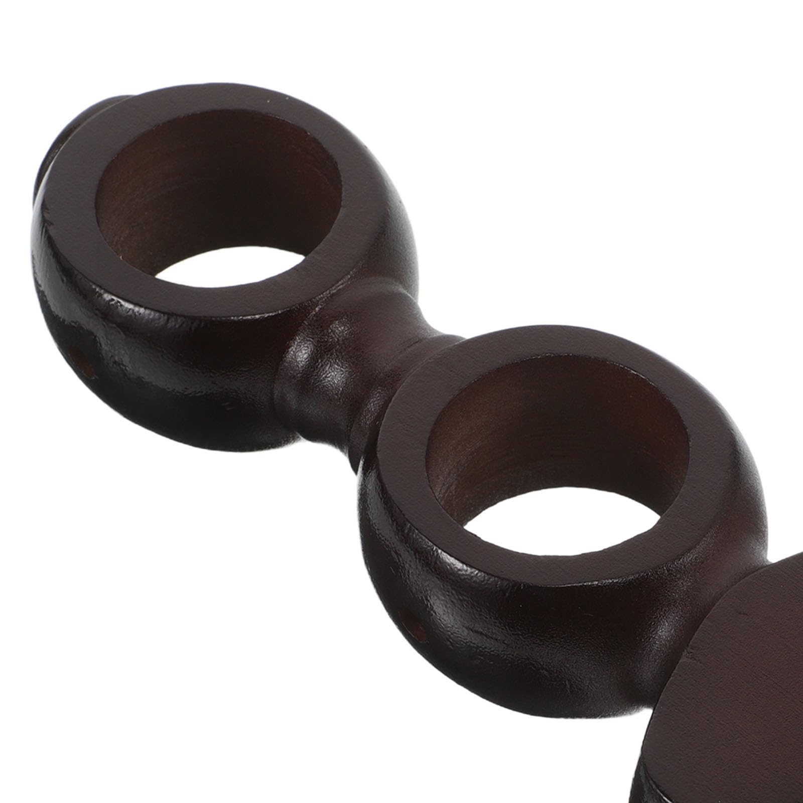 Supporto Bastone Tenda Doppio da Parete 2 Pezzi Legno Coffee