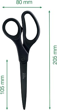 Leitz Schere Titan Anti-Haft Hochwertige Haushaltsschere 205 cm Schwarz