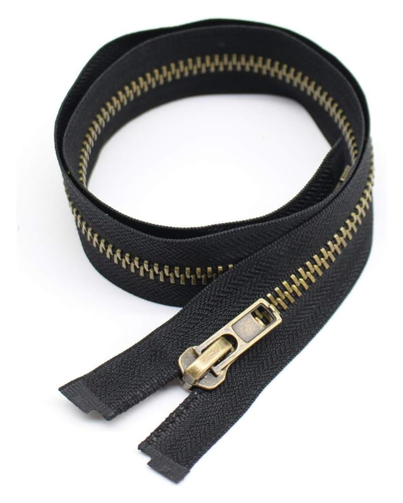 Cremallera de metal Cremallera abierta de Metal bronce 5 #, cremallera con dientes en Y separadores de latón for chaquetas, abrigos, bolsos, suministros de costura, accesorios(65CM_BRONZE ZIPPER)
