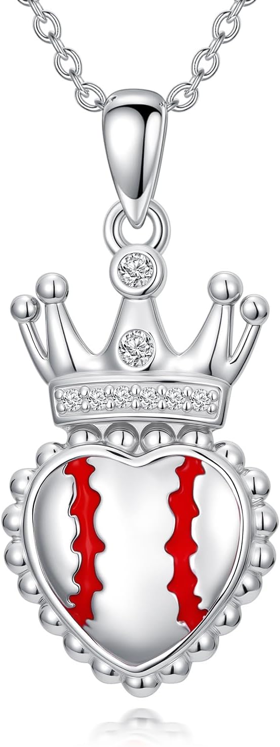 Sports Necklace 925 Sterling Sliver Football/Soccer/Baseball/Basketball Necklace Sp...