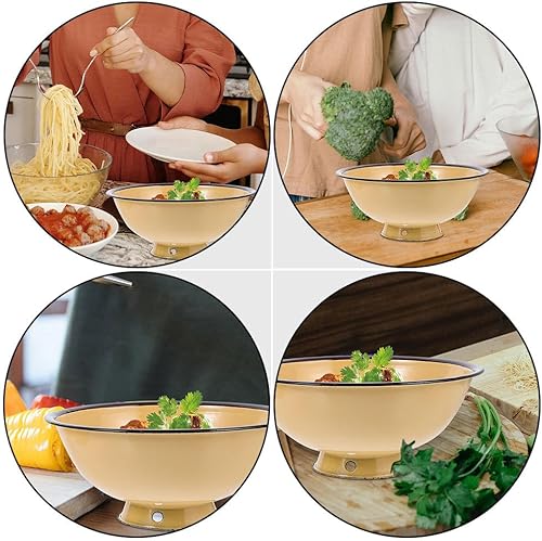 Miniatura 10 de Tazón de esmalte de 2 uds. Olla grande de conejos dorados, cuencos de arroz esmaltados japoneses blancos irrompibles, tazones para mezclar,