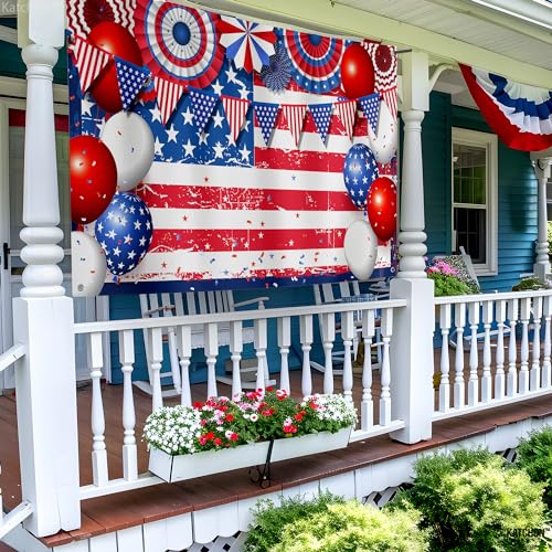 Image of KatchOn, 4th of July Decorations, XtraLarge USA Banner - 72x44 Inch | American Flag Backdrop for Patriotic Decor, Flag Day Decorations | Independence Day Decor