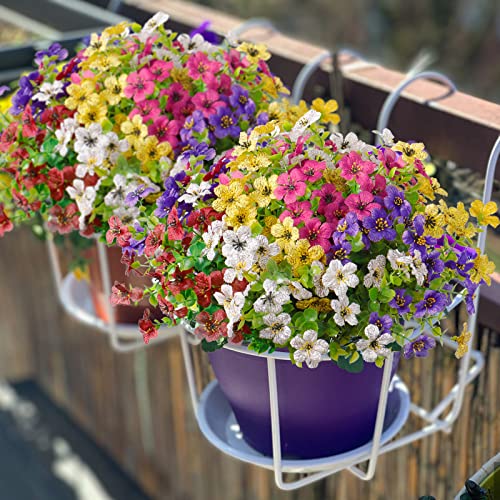 10 Bundles Artificial Azalea Flowers Outdoor UV Resistant Fake Flowers Silk Flowers Faux Plastic Plants Garden Porch Window Box Pot Decorations Spring Summer Home Decor (Mixed Colo image 6