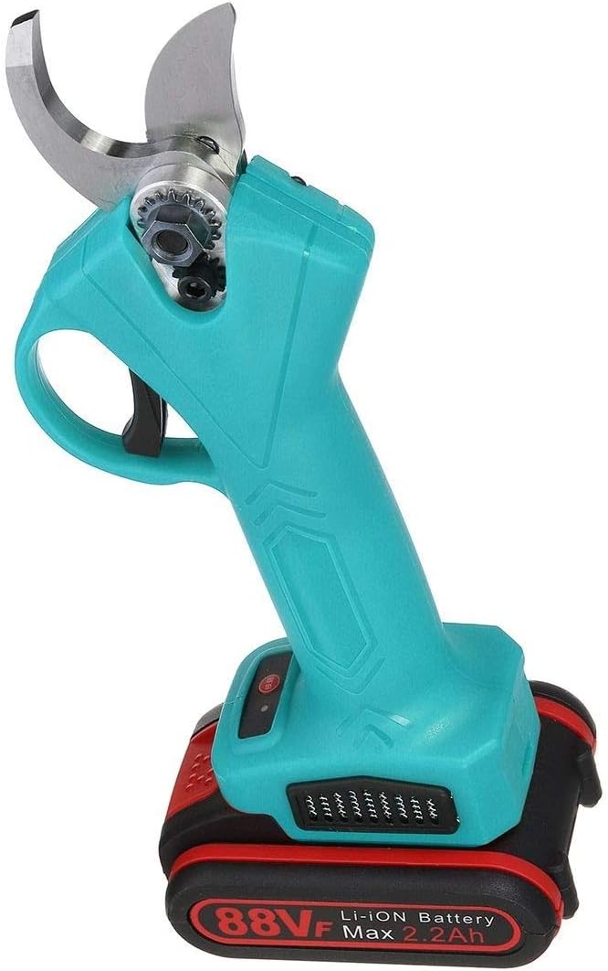 88Vf 2200Mah Rechargeable 2Pcs Battery Electric Pruning Scissors Cordless Pruning Shears Garden Pruner Secateur Branch Cutter Garden Or Lawn (Black Fr