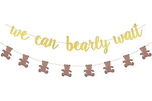 We Can Bearly Wait Banner Baby Shower Party Bunting Decorations