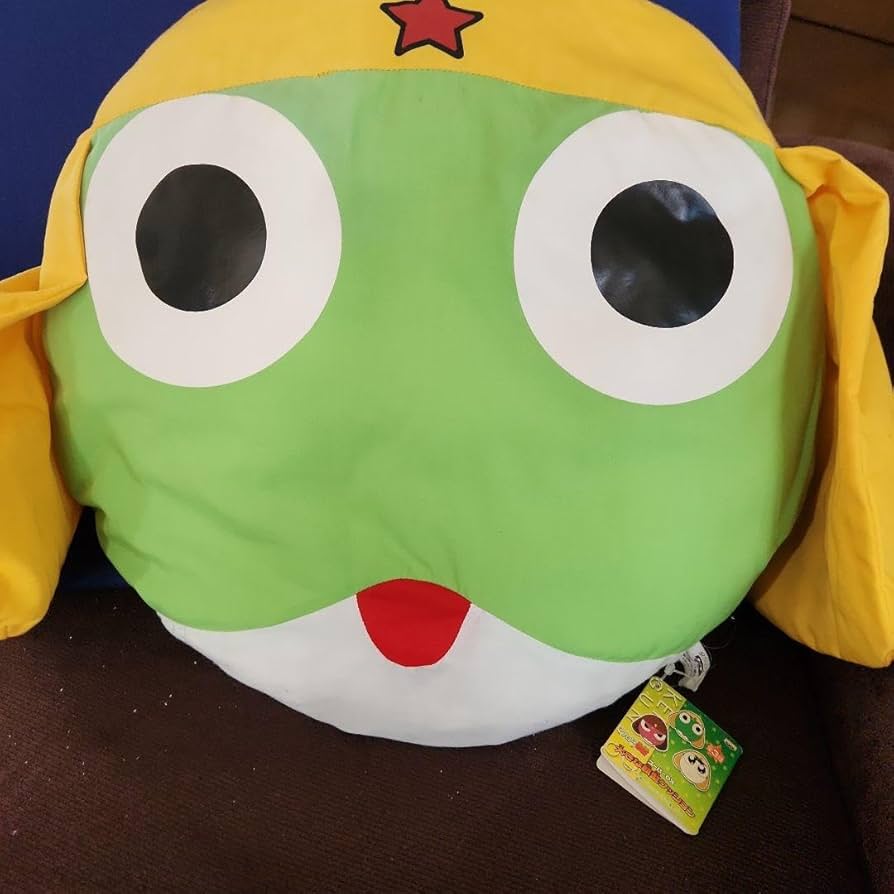 Amazon.co.jp: タグ付 ケロロ軍曹 ケロロ 大きな顔型クッション