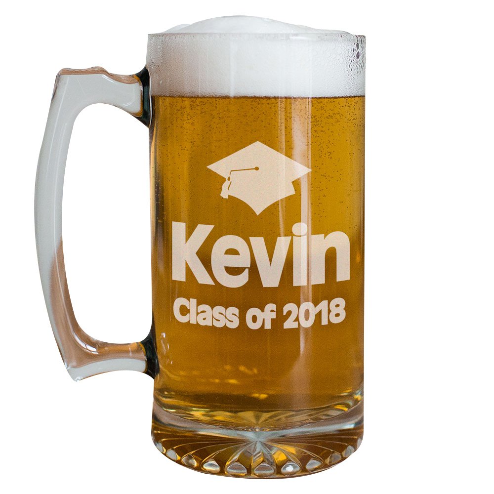 Class of 2017 Personalized Graduation Glass Mug, 25 oz.