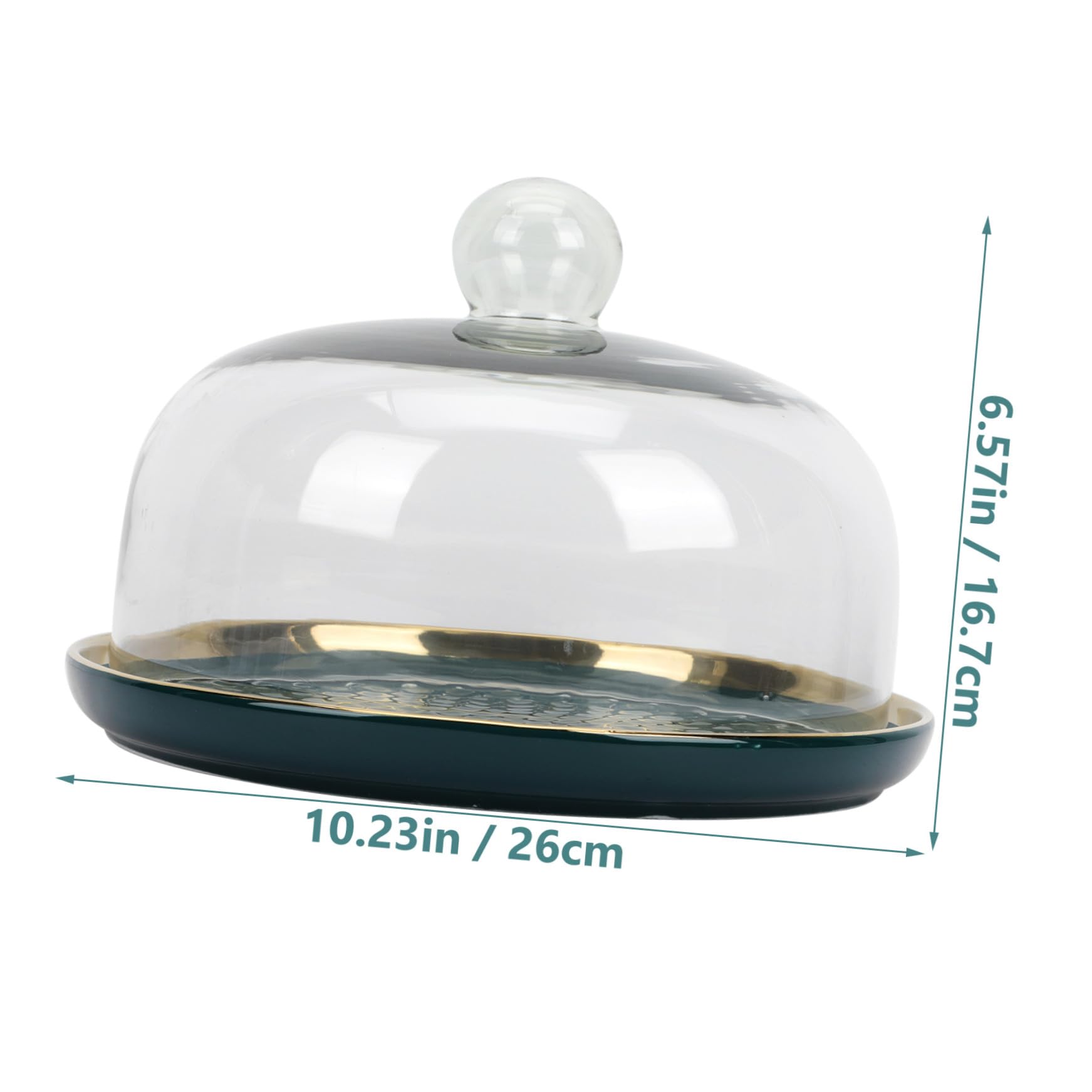 Artibetter Cloche à Fromage en Verre avec Plateau en Céramique pour Gâteau et Fruits, Pratique et Sûr, pour Anniversaires et Présentation Élégante