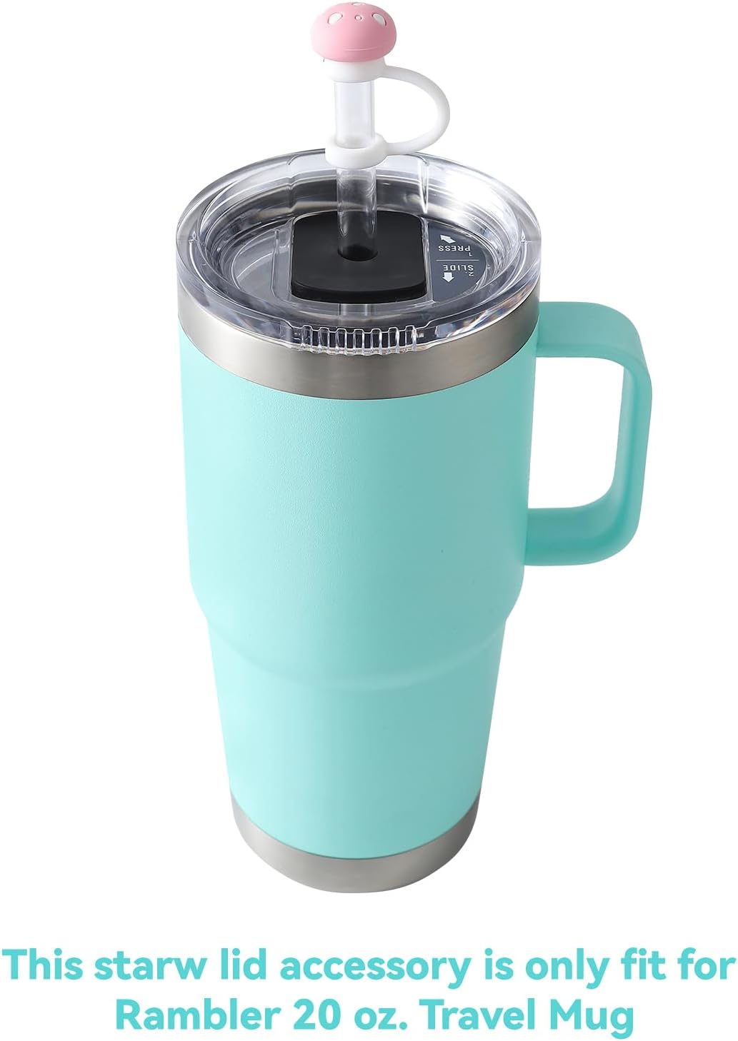 Silicone Straw Lid Accessories Set Compatible with YETI 20 oz Travel Mug, Convert Stronghold Cup to Straw Cup, Magnetic Slider Replacement, Including Straws, Spill Stoppers, Straw Covers - Image 2